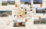 The San Antonio Military Health System provides oversight of all military health services within the San Antonio area. SAMHS includes over 9,000 healthcare workers in 10 facilities, supporting over 230,000 beneficiaries, and providing over 100 specialty services with over a $1 billion economic impact to the San Antonio community. (U.S. Air Force illustration)
