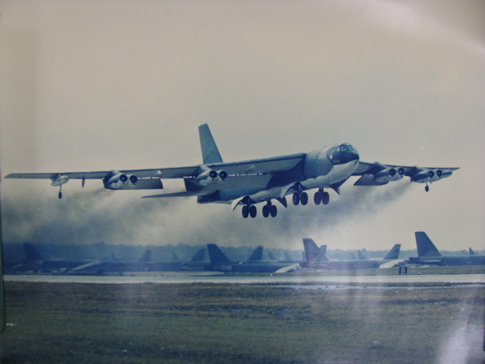 On to the Next Mission: A B-52 bomber takes off from Andersen Air Force Base in support of Linebacker II. (Photo courtesy of U.S. Air Force)