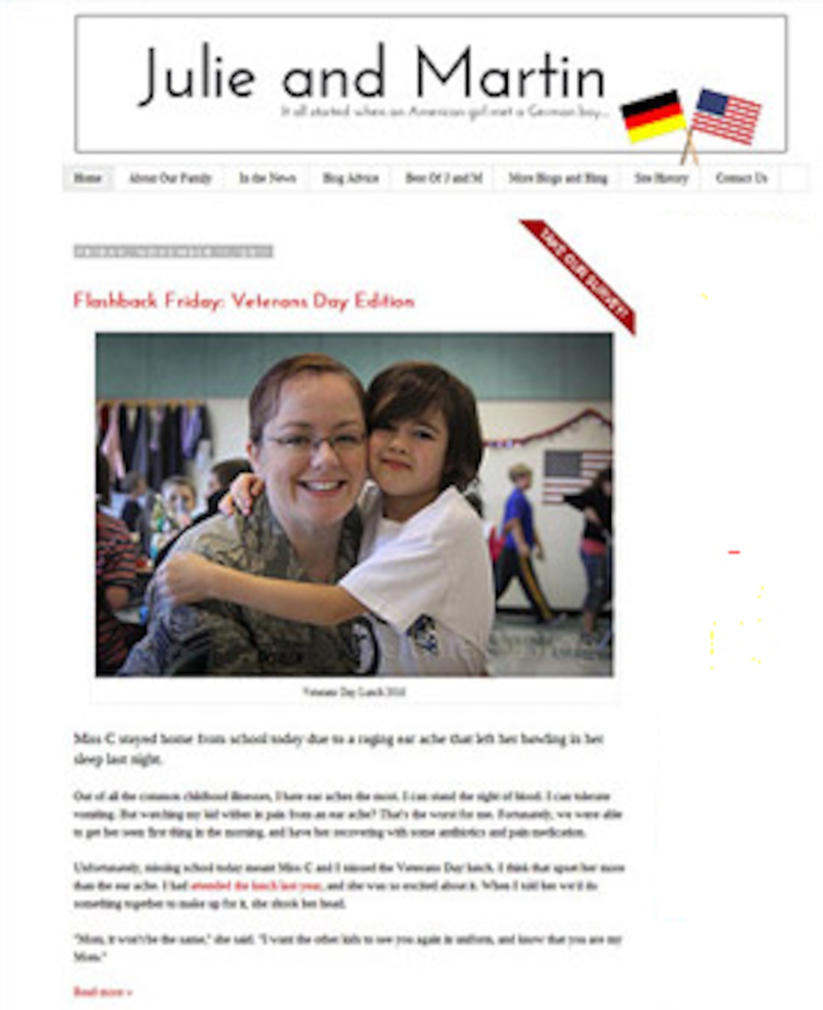 WRIGHT-PATTERSON AIR FORCE BASE, Ohio - Tech. Sgt. Julie Weckerlein, 445th Airlift Wing Public Affairs, and her husband, Martin, earned the 2011 Parents Magazine Readers Choice award for Best All-Around Mom Blog for their blog, Julie and Martin.

