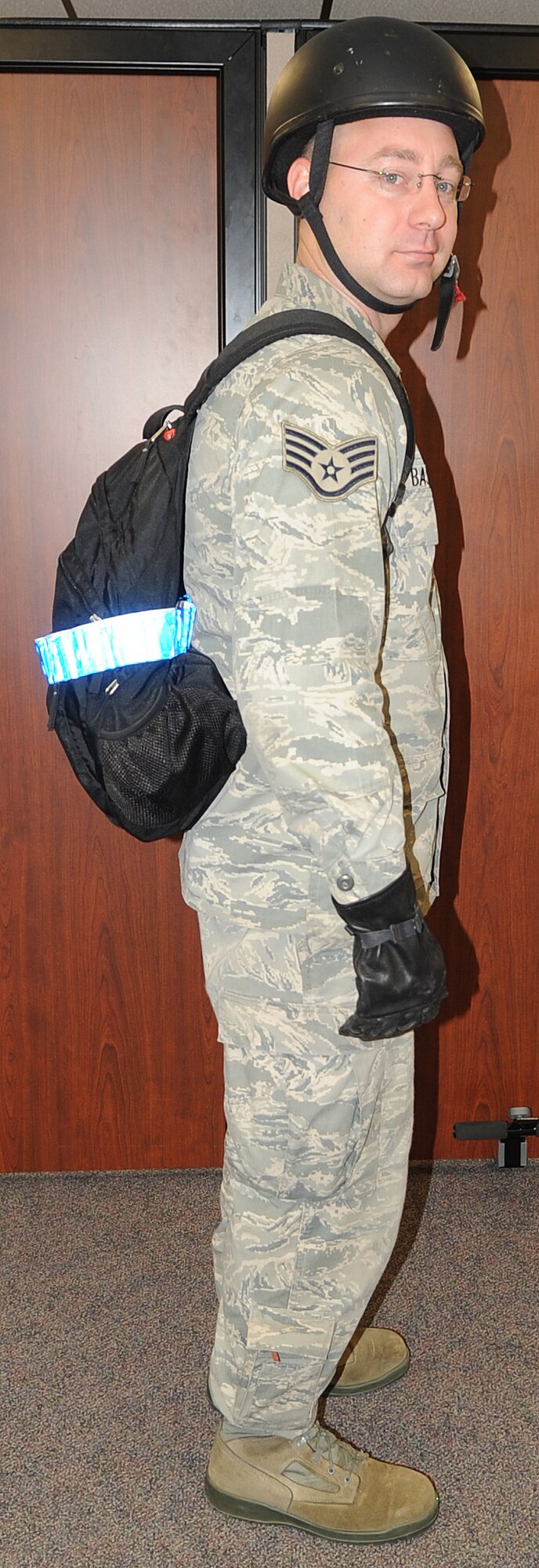 There are significant changes in the requirements for operating a motorcycle on base. The 4 SFS urges all motorcycle riders to read SJAFBI 31-218, paragraphs 4.2.3. through 4.2.3.4.5. to view changes applicable to motorcycle riders. This photo is an example of incorrect motorcycle personal protective equipment. (4th Fighter Wing Public Affairs courtesy photo)

