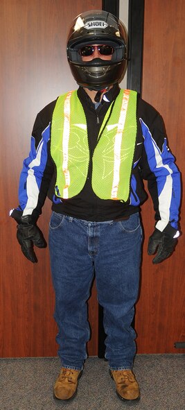 There are significant changes in the requirements for operating a motorcycle on base. The 4 SFS urges all motorcycle riders to read SJAFBI 31-218, paragraphs 4.2.3. through 4.2.3.4.5. to view changes applicable to motorcycle riders. This photo is an example of correct motorcycle personal protective equipment.(4th Fighter Wing Public Affairs courtesy photo)