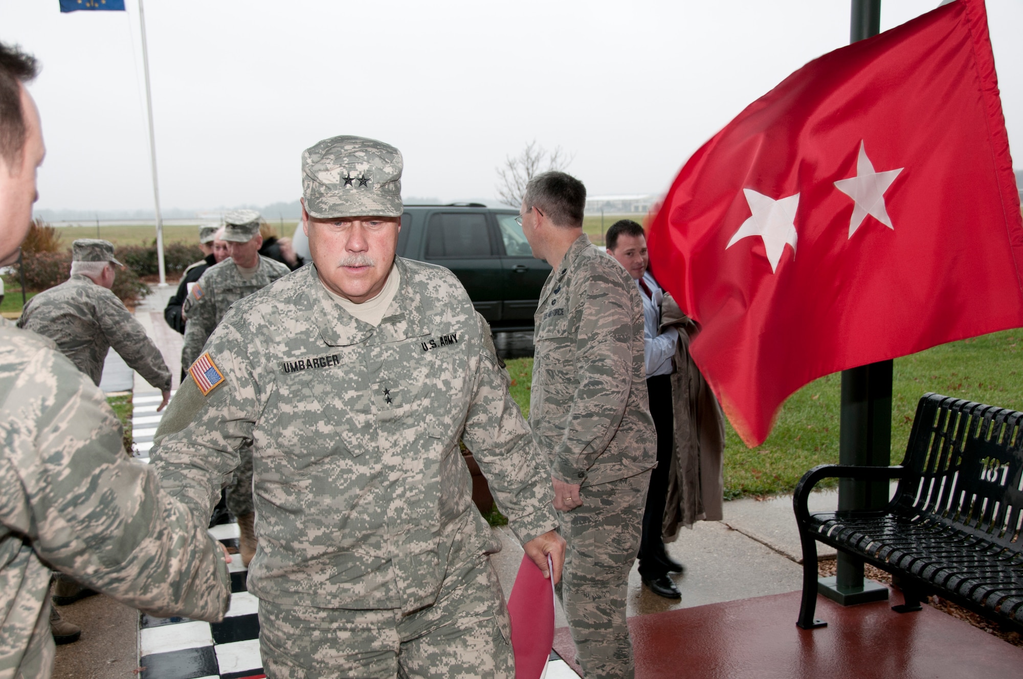 Hulman Field, Ind. – Maj. Gen. R. Martin Umbarger, The Adjutant General of Indiana, visited the 181st Intelligence Wing on December 5, 2011.  Photo by Senior Master Sergeant John S. Chapman