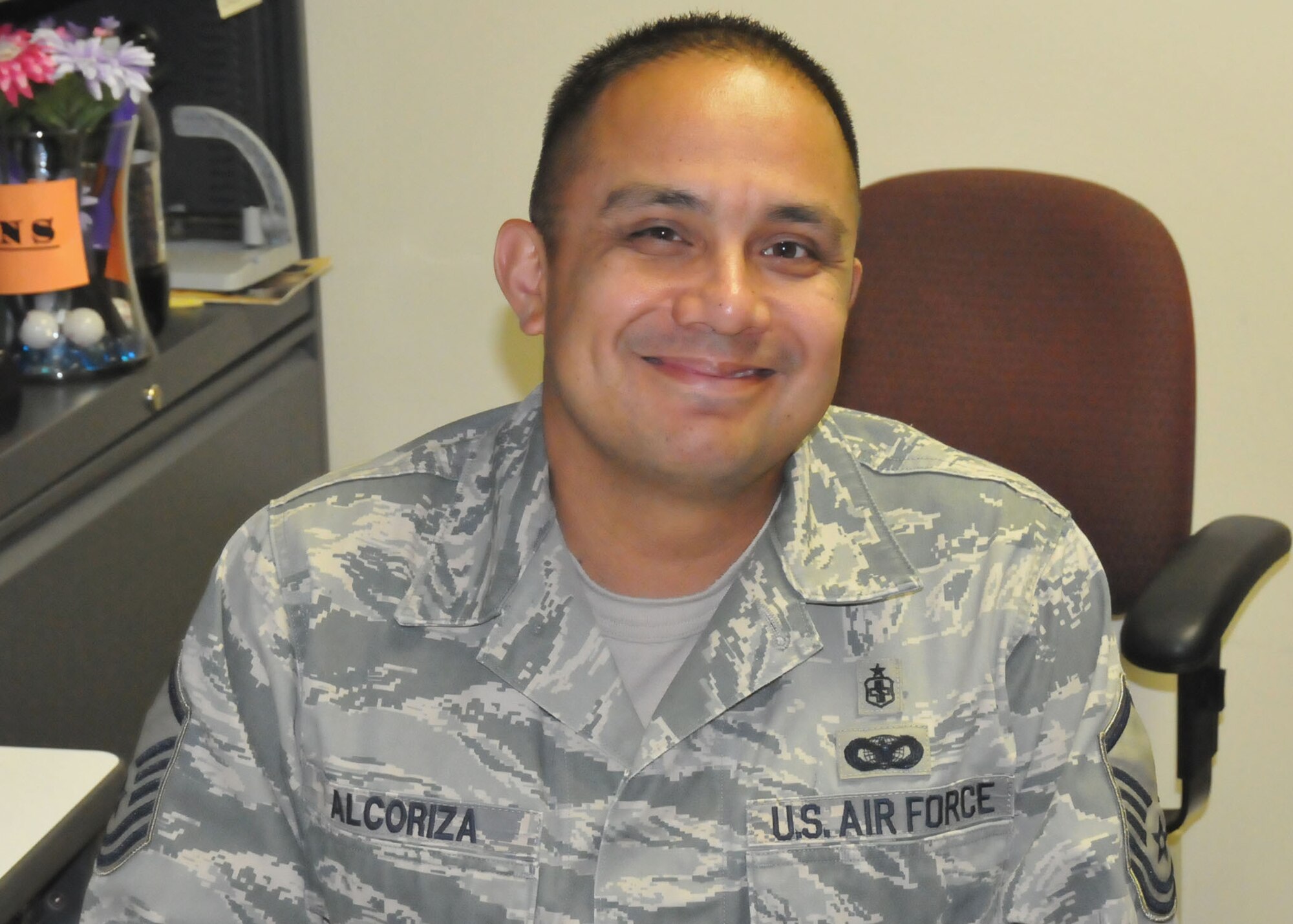 TRAVIS AIR FORCE BASE, Calif. -- Master Sgt. Michael C. Alcoriza, 349th Aerospace Medicine Squadron, (U.S. Air Force photo/Master Sgt. Robert Wade)