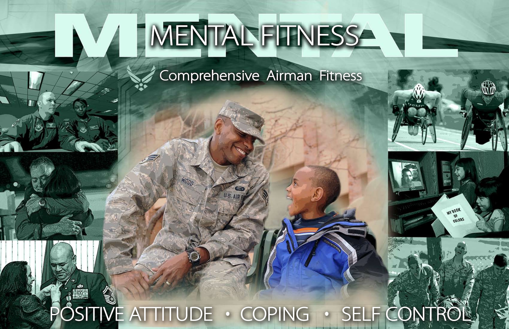 Air Force Space Command Comprehensive Airman Fitness mental fitness poster. (U.S. Air Force graphic by Tamara Wright) 