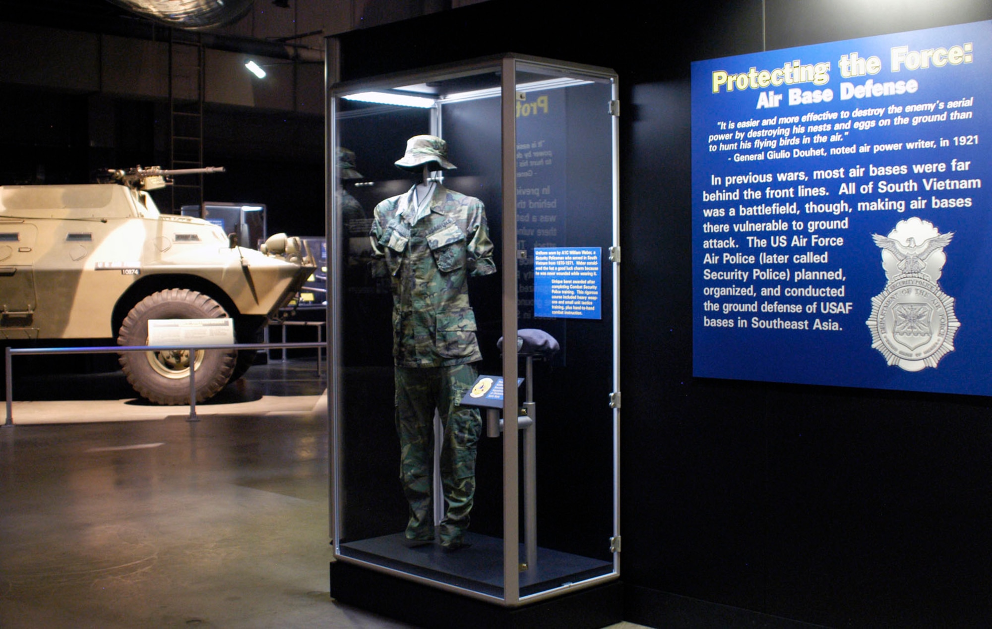 DAYTON, Ohio -- "Protecting the Force: Air Base Defense" exhibit in the Southeast Asia War Gallery at the National Museum of the U.S. Air Force. (U.S. Air Force photo)