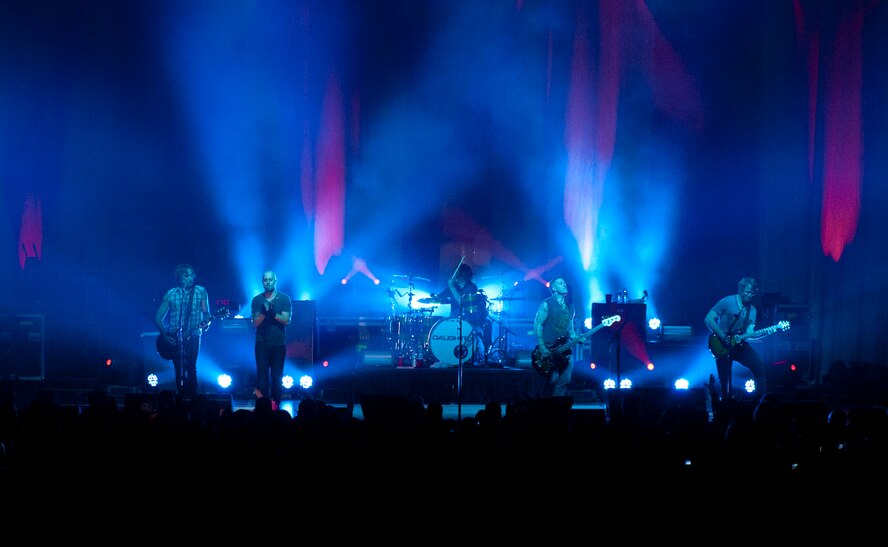 The band Daughtry plays for Airmen and their families during an Operation Seasons Greetings Tour for Troops Dec. 6, 2011, at Incirlik Air Base, Turkey. The OSG is a 13-day, six-concert tour through Southwest Asia and Europe. (U.S. Air Force photo by Senior Airman Anthony Sanchelli/Released)

