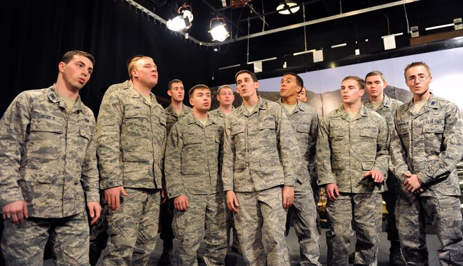 The cadet group In the Stairwell is scheduled to perform at a holiday reception Friday, Dec. 9, 2011 in the White House. The group was formed in 2004 and was just recently made an official cadet club. (U.S. Air Force photo/Tech. Sgt. Raymond Hoy)
