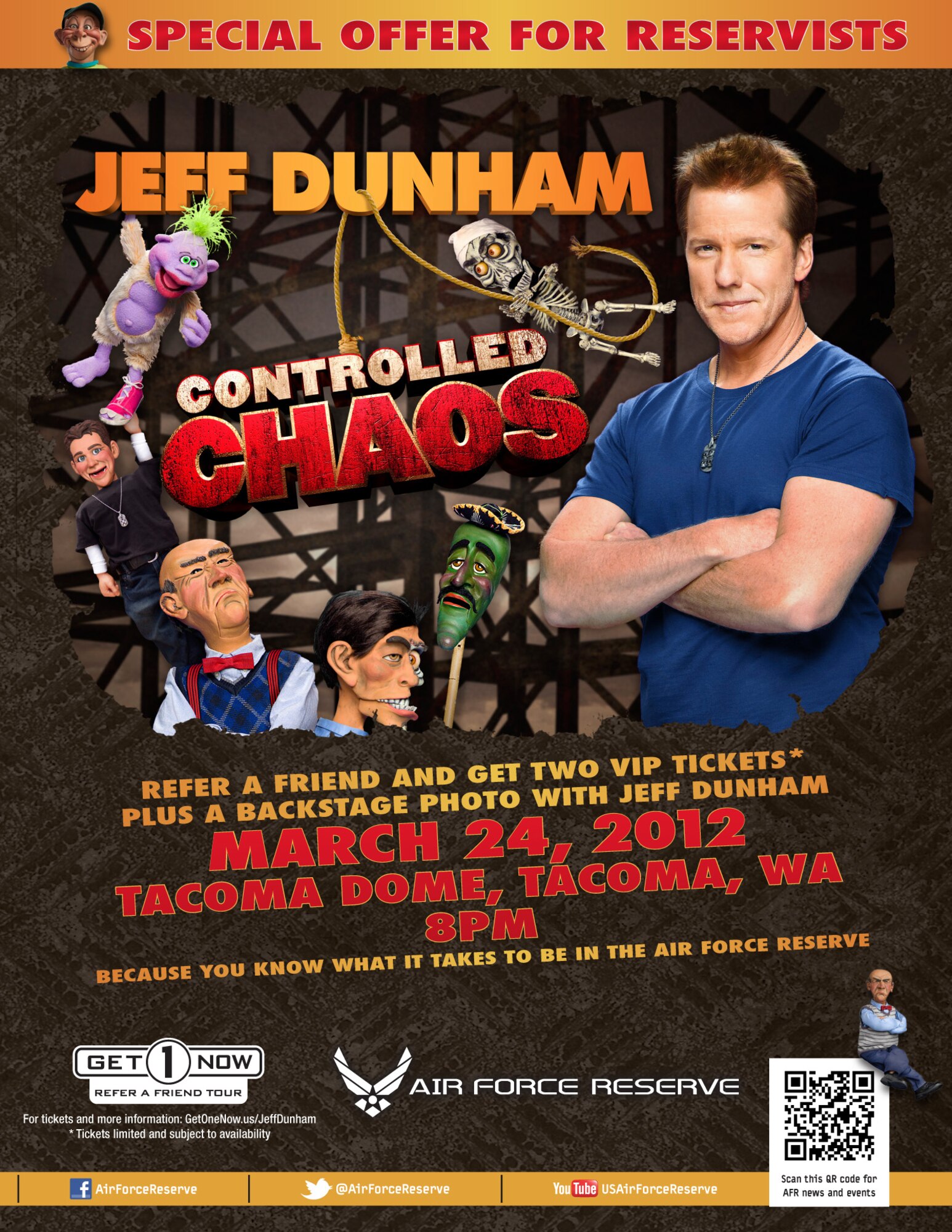 Comedian, Jeff Dunham will bring his puppet following to Washington, March 24, 2012. (Courtesy image/Blain Warren Advertising)