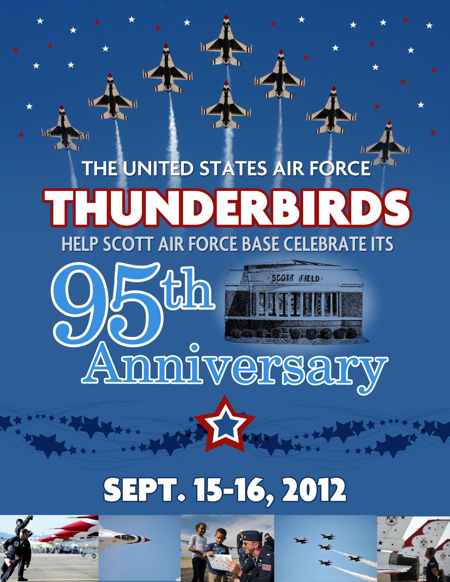 The Thunderbirds are coming to Scott AFB Sept. 15-16, 2012.  (Poster by 375 AMW/PA)