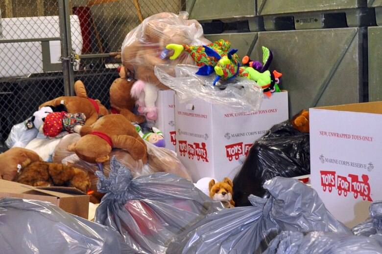 YOUNGSTOWN AIR RESERVE STATION, Ohio – A large pile of toys waits to be sorted at the Navy and Marine Center here, Dec. 9, 2011. The toys have been collected through the efforts of the 910th Airlift Wing and the Marine Corps Reserve unit based here as part of the annual Toys for Tots program. The goal of the program is to collect new, un-wrapped toys for area boys and girls (newborn through 16 years of age) in order to provide a gift for Christmas morning that the children might otherwise not receive. U.S. Air Force photo by Master Sgt. Bob Barko Jr.