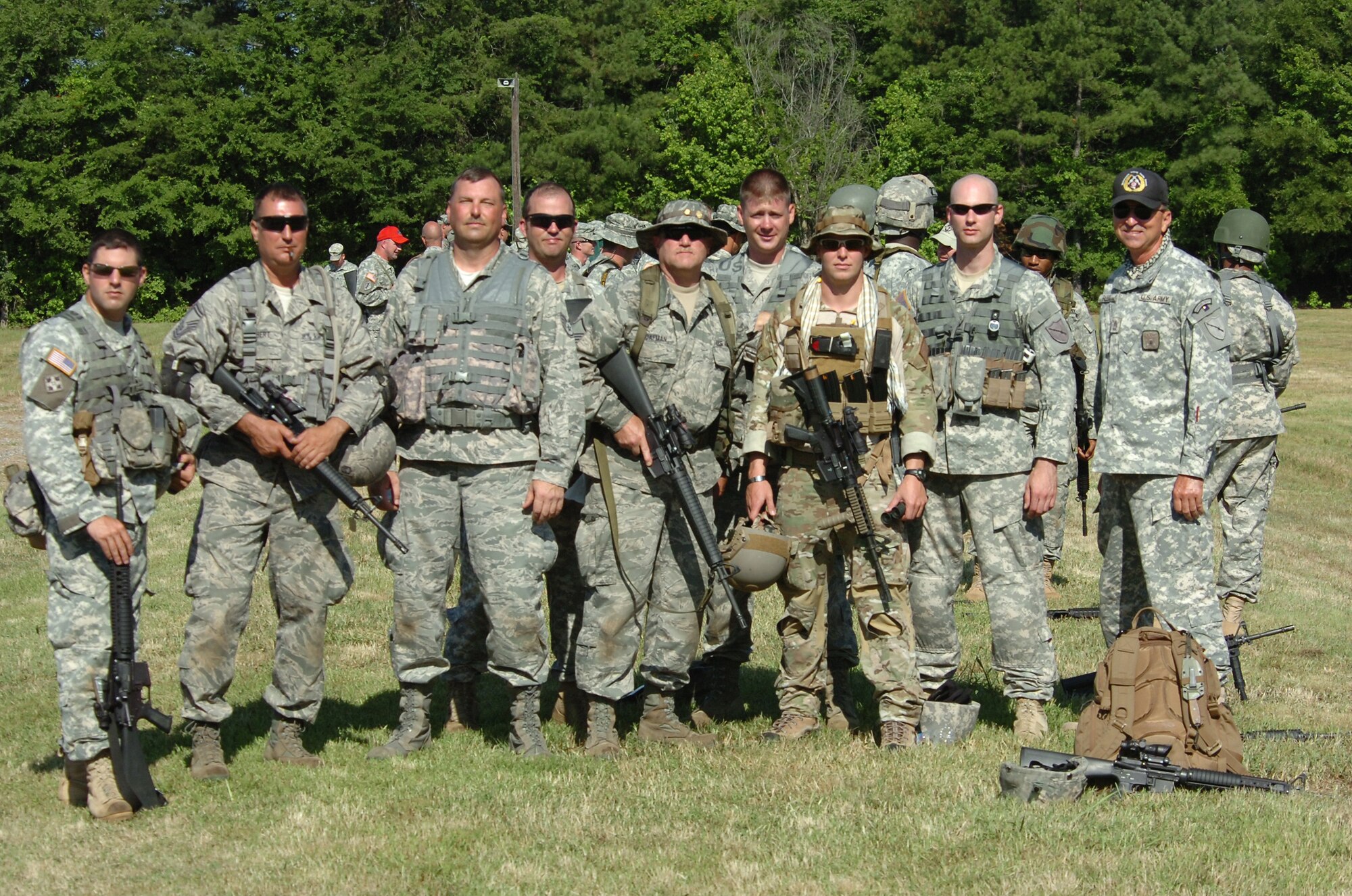 Kentucky Army and Air National Guardsmen earned top honors during the Marksmanship Area Command III Combat Regional Marksmanship Competition held June 18-19, 2011, at Camp Butner, N.C. Kentucky's "A" team placed first in the pistol category and the Commonwealth's "B" Team tied for first place in rifle competition. The "A" team also placed second in overall competition and the "B" team placed third. (Courtesy photo)