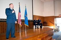 JOINT BASE ANDREWS, Md. -- The 459th Air Refueling Wing held a retirement ceremony for Command Chief Master Sgt. Clifford Van Yahres during the Unit Training Assembly here Dec. 3, 2011. Chief Van Yahres retired from the Air Force Reserve after 33 years of military service. His retirement ceremony was presided over by Col. (Ret.) Giordano McMullen, former commander of the 514th Airlift Mobility Wing, Joint Base McGuire-Dix-Lakehurst, N.J.. Chief Van Yahres served as command chief of the 913th Airlift Wing, Willow Grove Air Reserve Station, Pa., while Colonel McMullen was a commander there. (U.S. Air Force photo/Senior Airman Amber Russell)