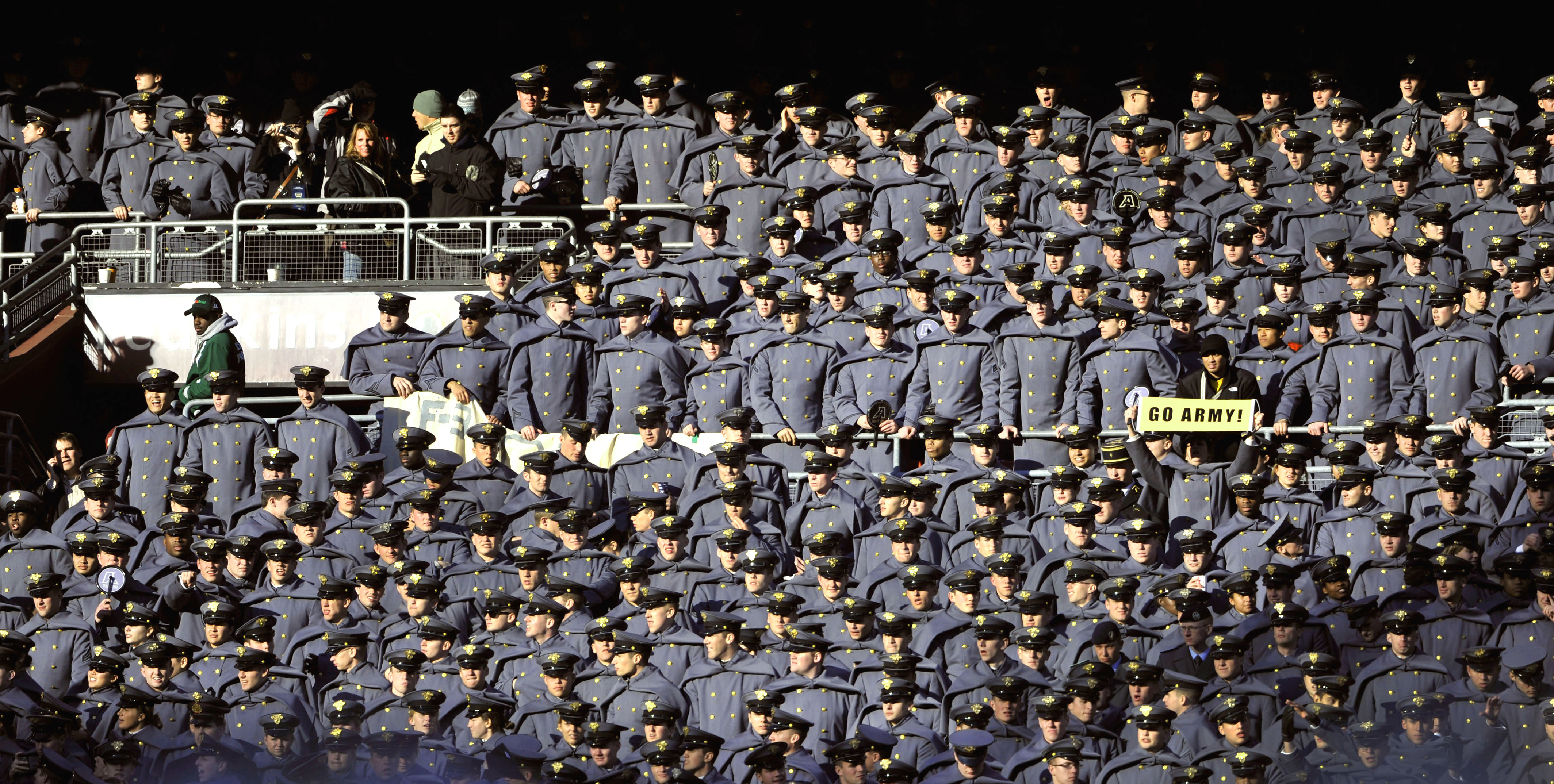 U S Army Cadets Look On As Their Team Falters Afield During The