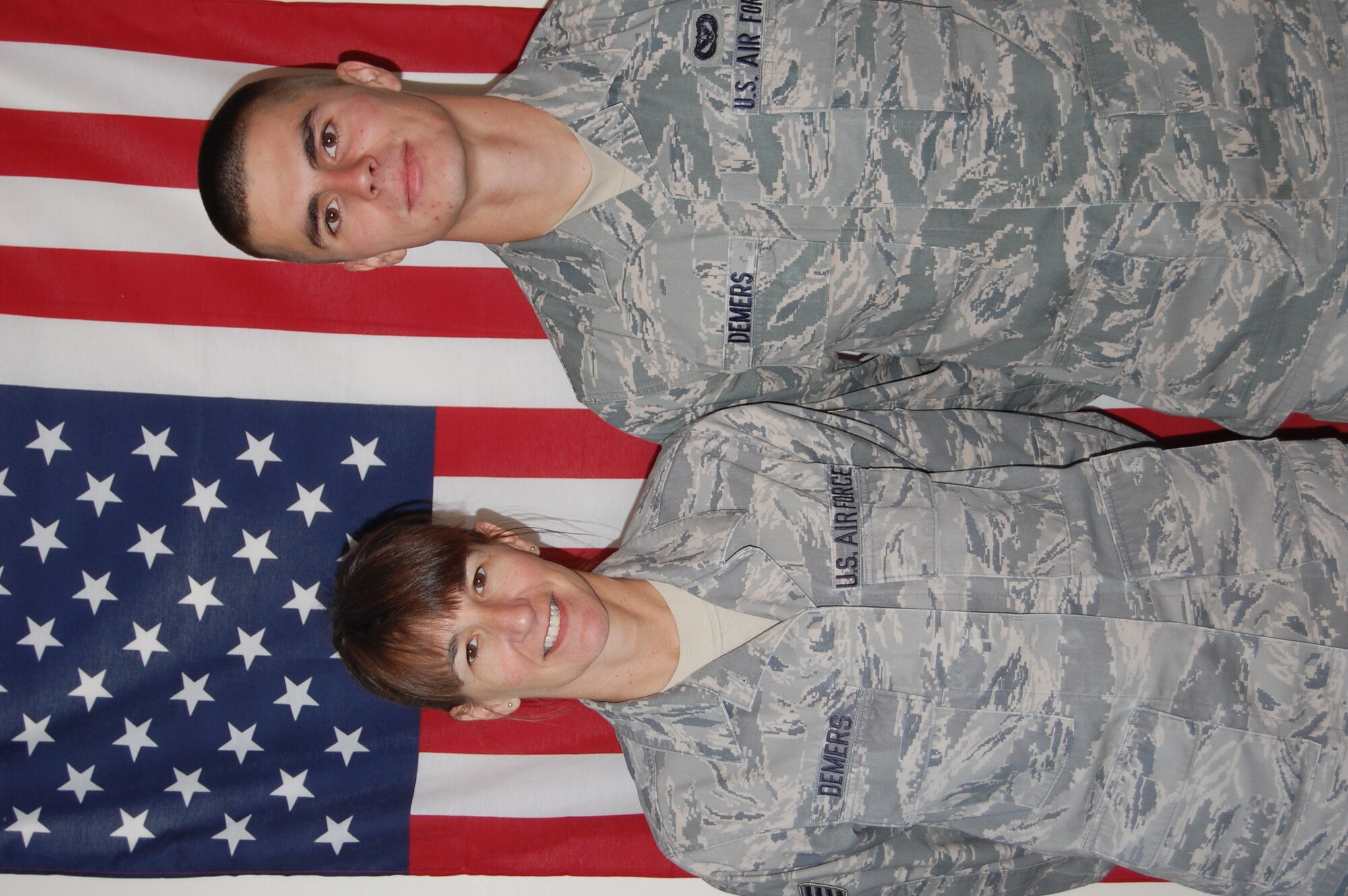 Staff Sgt. Bonnie Demers and her son, Senior Airman Thomas Demers joined the NHANG together in 2008. 