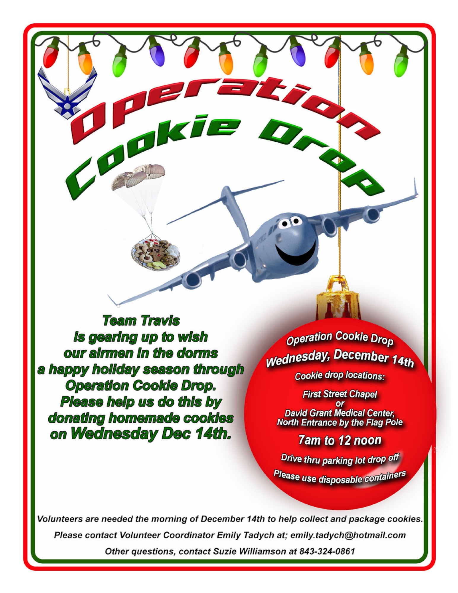TRAVIS AIR FORCE BASE, Calif. -- Operation Cookie Drop. (U.S. Air Force courtesy photo)