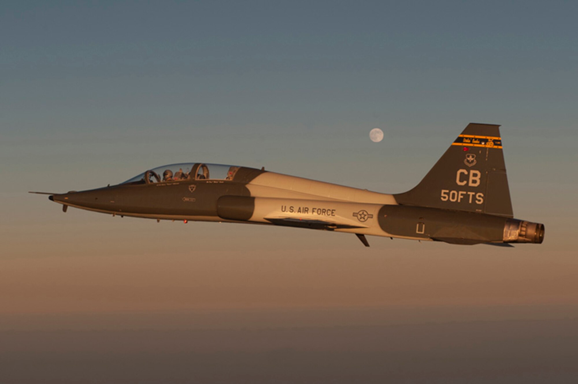 MORE THAN ONE BRAIN TO FLY THE PLANE: A T-38 Talon crash landed at Ellington Field, Texas, Feb. 11. Investigators said a “culture of risk tolerance” in the flying squadron helped lead to the mishap, which ended up costing $2.1 million. (Photo by TSgt Samuel Bendet)