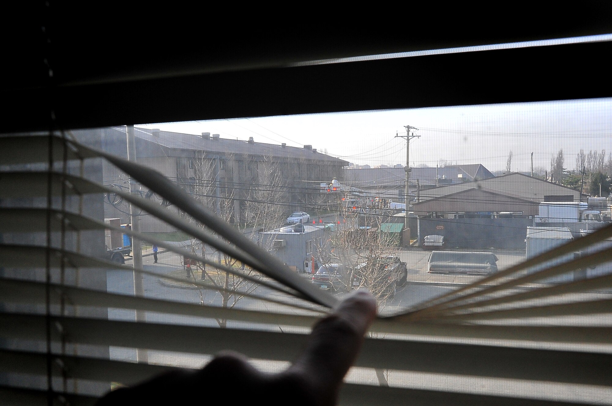 During an Emergency Management Exercise, Osan responders reacted to suspicious bomb making materials with foreign markings, found during a dorm inspection, here, Dec. 12, 2011.  The dorm was evacuated and occupants were sent to the Emergency room for screening.  The exercise gave Osan responders a chance to shine while responding to a very possible scenario.  (U.S. Air Force photo/Staff Sgt. Daylena Gonzalez)