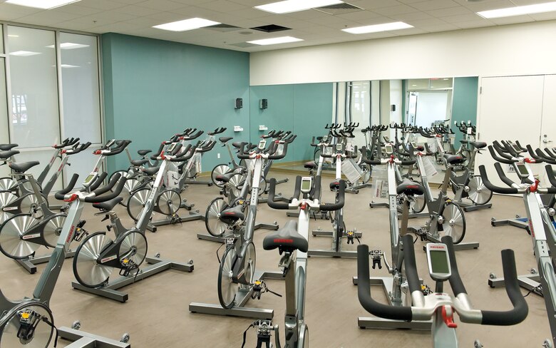 Equipment sits in the new fitness center Dec. 8, 2011, Dover Air Force Base, Del. The $11 million fitness center's grand opening is scheduled for Dec. 16, 2011. (U.S. Air Force photo by Roland Balik)