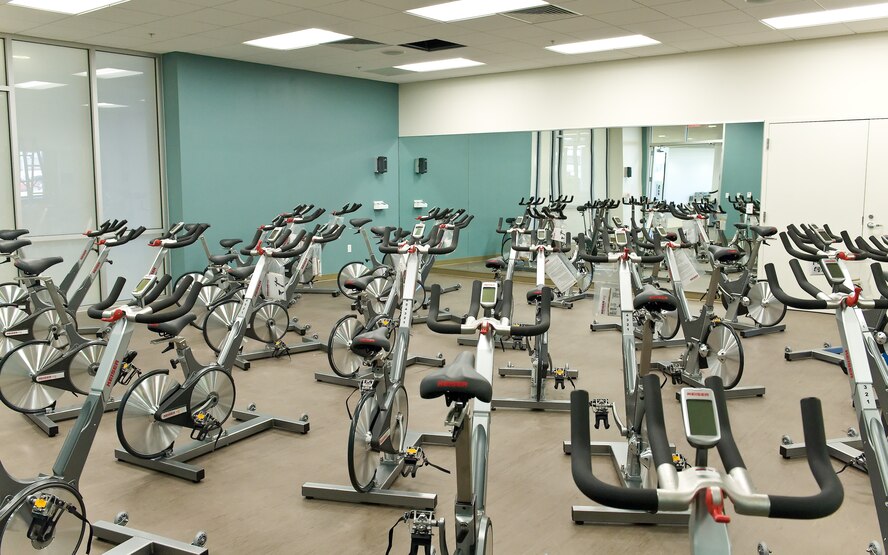 Equipment sits in the new fitness center Dec. 8, 2011, Dover Air Force Base, Del. The $11 million fitness center's grand opening is scheduled for Dec. 16, 2011. (U.S. Air Force photo by Roland Balik)
