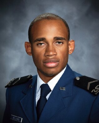 Cadet 2nd Class Stephen Williams was assigned to Cadet Squadron 20. He was a manager for the Air Force Falcons football team and majored in systems engineering management. (U.S. Air Force photo)