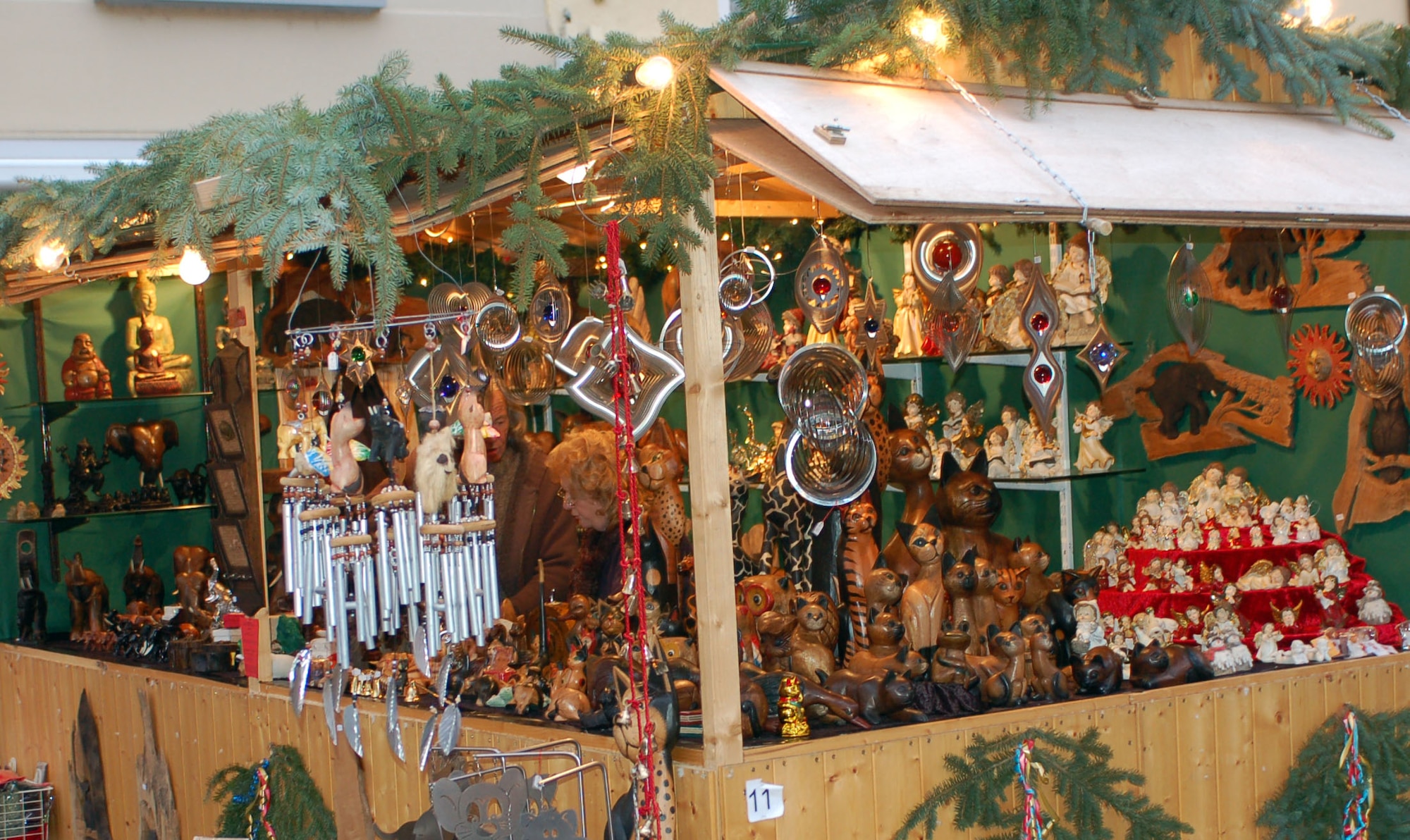 KONSTANZ, Germany -- Wind chimes, wooden figures and porcelain angels are among the items that can be found at the Konstanz Christmas market. The Konstanz market is said to be the most popular Christmas market of Germany’s Lake Constance region. The market spreads out all the way from the historic old city to the harbor and onto a Christmas-market boat. About 400,000 visitors come here annually and more than 130 vendors sell their art and handcrafted items, including glass ornaments, jewelry, wooden gifts, hats, books and much more. The Konstanz market is open now through Dec. 22 11 a.m. - 8 p.m. Sunday through Thursday and 11 a.m. - 9:30 p.m. Friday and Saturday. (U.S. Air Force photo/Iris Reiff)