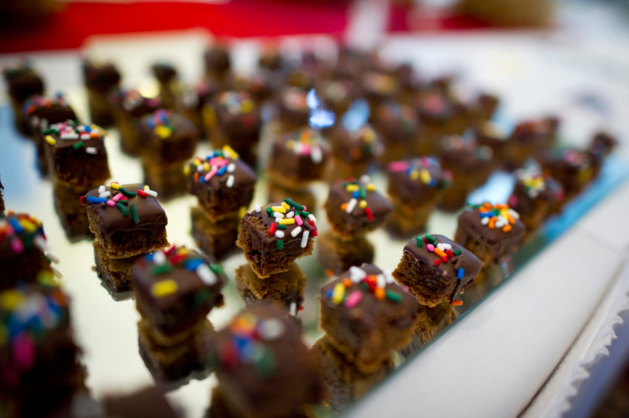 YOKOTA AIR BASE, Japan -- Desserts created by Staff Sgt. Adam Harbold, U.S. Forces, Japan, enlisted aide, line a table at the house of Lt. Gen. Burton Field, USFJ and 5th Air Force commander, at Yokota Air Base, Japan, Dec. 3, 2011. Field held a holiday open house with U.S. and Japanese dignitaries to bolster bilateral relations with Japan. (U.S. Air Force photo/Staff Sgt. Samuel Morse)