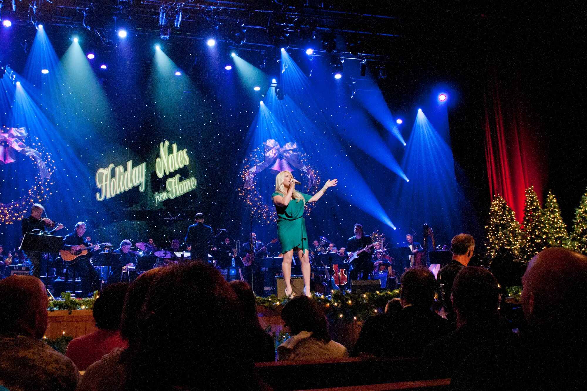 Country superstars Lee Ann Womack and Little Big Town at the Grand Ole Opry perform with the Air Force Strings and the Band of the Air Force Reserve.