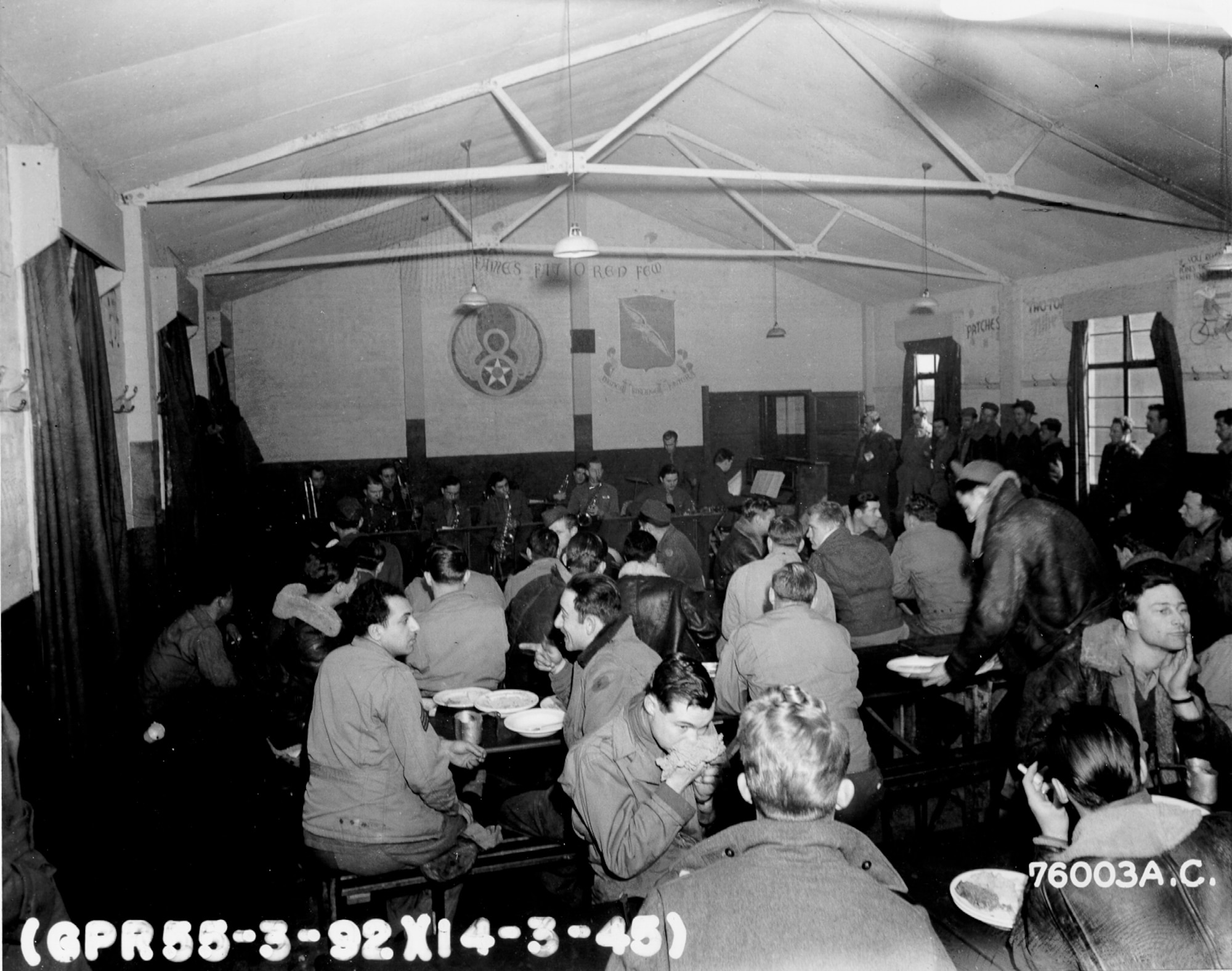 During World War II, the 92nd Bombardment Group spent three Christmas seasons in Europe, helping to defeat the Nazi regime and liberate the continent. 92nd Bomb Group members enjoy a break from their bombing missions over Europe in 1945. (Courtesy photo)