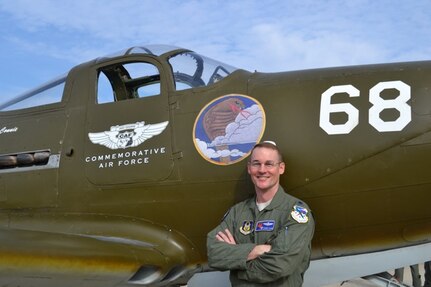 Lt. Col. Roger Suro, 39th Flying Training Squadron commander, poses in front of a P-39, the airframe assigned to the unit while it conducted antisubmarine patrols along the West Coast in the days and weeks following the attack on Pearl Harbor.  As a reserve associate unit to the 12th Flying Training Wing, the now 39th FTS was moved to Randolph AFB, Texas in September 2007 and trains instructor pilots.(Courtesy Photo)
