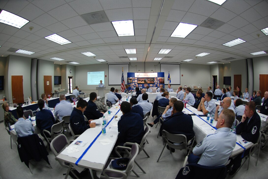 Approximately 50 health care professionals from units across Scott Air Force Base gathered for a kickoff breakfast at the 932nd Medical Group facility recently. The 932nd Airlift Wing is the only flying unit in Illinois under the Air Force Reserve Command.  (U.S. Air Force photo/Maj. Stan Paregien)