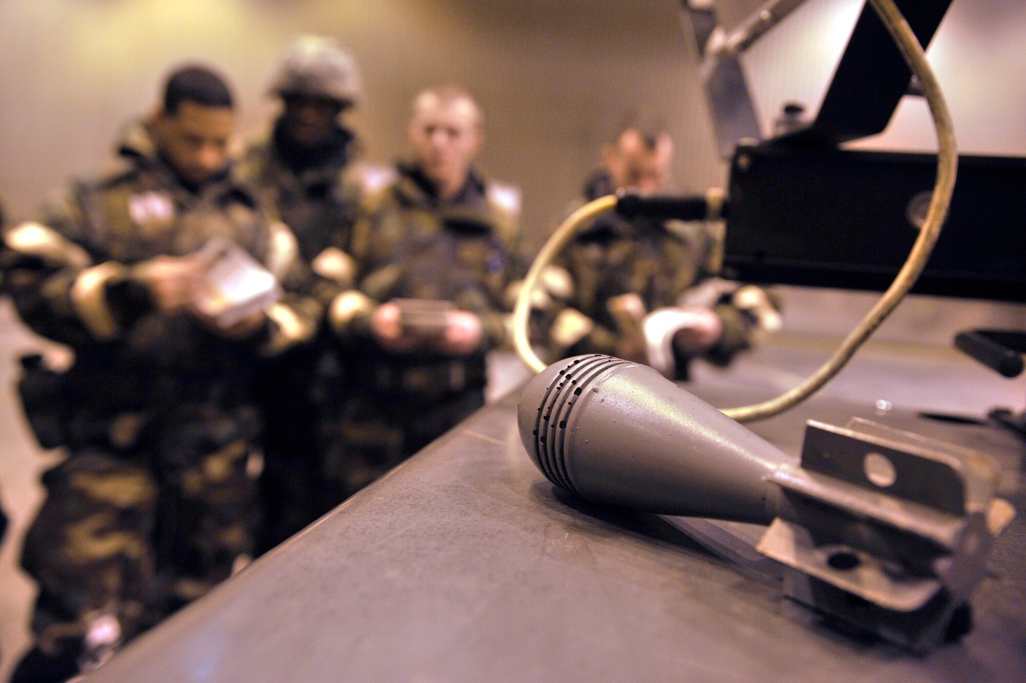 U.S. Air Force Airmen practice identifying unexploded ordnances during an Operational Readiness Exercise Dec. 12, 2011, Eielson Air Force Base. The exercise provided Airmen hands-on expeditionary training to better prepare for global engagements. (U.S. Air Force photo by Staff Sgt. Christopher Boitz/Released)