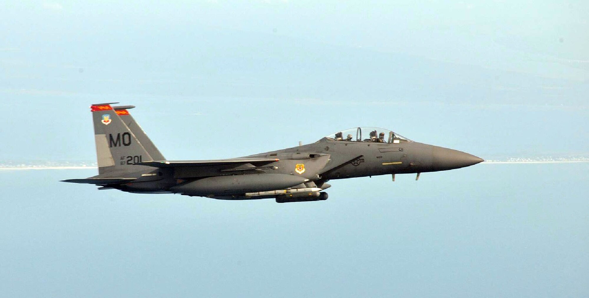 An F-15E Strike Eagle performs air-to-air maneuvers during a training mission Nov. 29, 2011, during Combat Archer at Tyndall Air Force Base, Fla. More than 180 members of the 389th Fighter Squadron and Aircraft Maintenance Unit from Mountain Home Air Force Base, Idaho, along with 12 F-15E Strike Eagles took part in the exercise. (Courtesy photo) 
