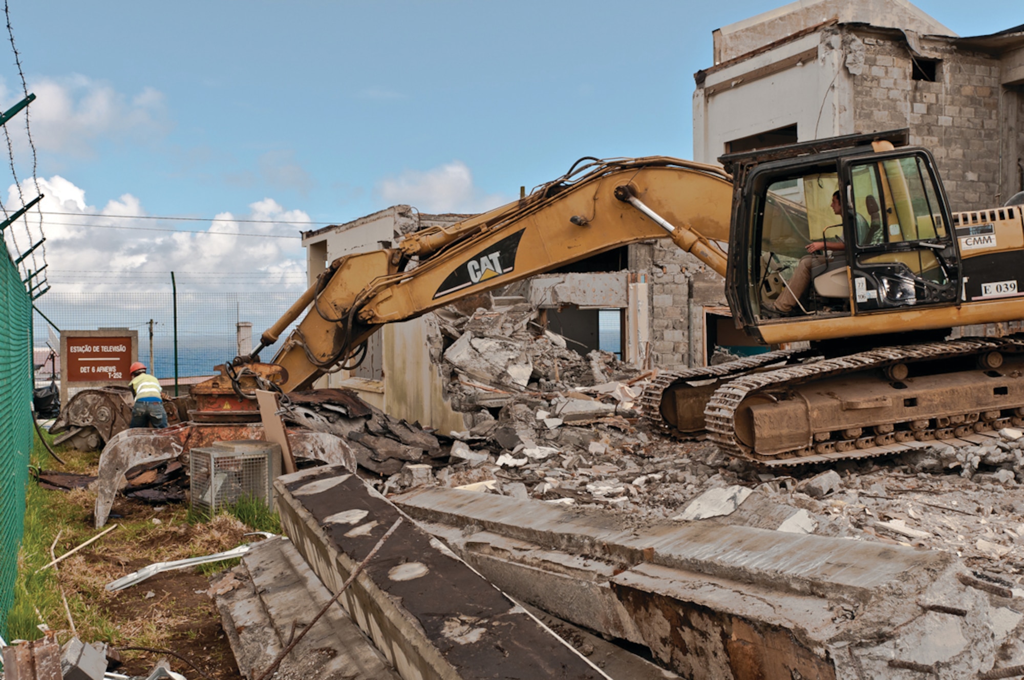 Building T-252, Lajes’ first American Forces Network building, was torn down in November due to its old age and inconvenient off-base location upon Santa Rita Hill. (Photo by Lucas Silva) 