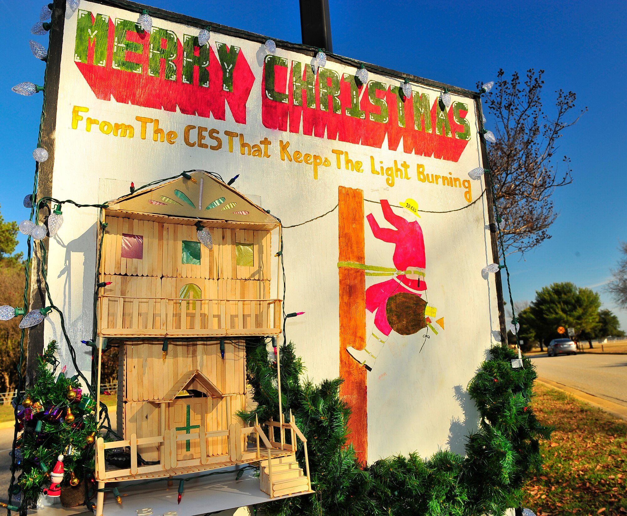 The 20th Civil Engineer Squadron’s holiday card was named the winner of the holiday card competition, Dec. 15, 2011, Shaw Air Force Base, S.C. The holiday cards were created for seasonal spirit and squadron competition. (U.S. Air Force photo by Airman 1st Class Neil D. Warner)