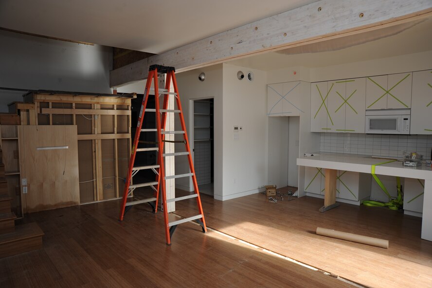 The inside of the first solar passive build with Habitat for Humanity in Washington, D.C., Dec. 15. A solar passive house is designed to collect, store and redistribute the solar energy in the form of heat in the winter and reject it in the summer, requiring much less electrical energy to control the temperature in the home. (U.S. Air Force photo by Staff Sgt. Christopher Ruano)