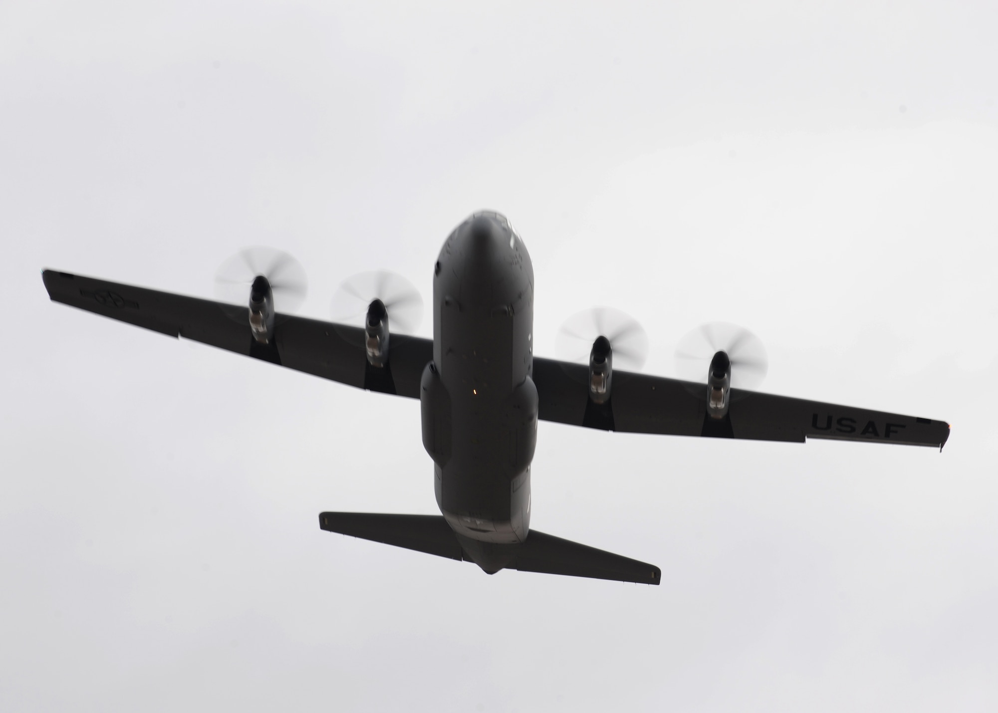 Delivery of a new C-130J Super Hercules flies into Dyess Air Force Base, Texas, Dec. 15, 2011. The new J-model was delivered by Brig. Gen. Michael Kim, mobilization assistant to the Director of Operations at Scott Air Force Base, Ill. The aircraft is the 13th of 28 to be delivered to Dyess by 2013, replacing the current aging fleet of the C-130 Hercules. (U.S. Air Force photo by Airman 1st Class Jonathan Stefanko/ Released)