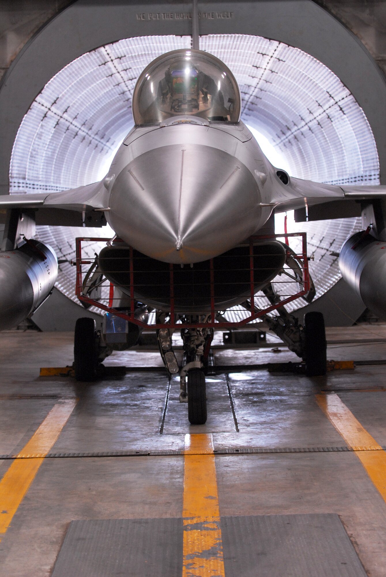 An F-16 Fighting Falcon from the 35th Fighter Squadron is prepared by Staff Sgt. Eric Hilliard, 8th Maintenance Operations Squadron maintenance training flight instructor for an engine run test at Kunsan Air Base, Republic of Korea, Dec. 15. 2011. Three Wolf Pack Airmen received training on the proper way to perform an engine run test this past week from the 8th MOS MTF. (U.S. Air Force photo by Senior Airman Benjamin Stratton/Released)