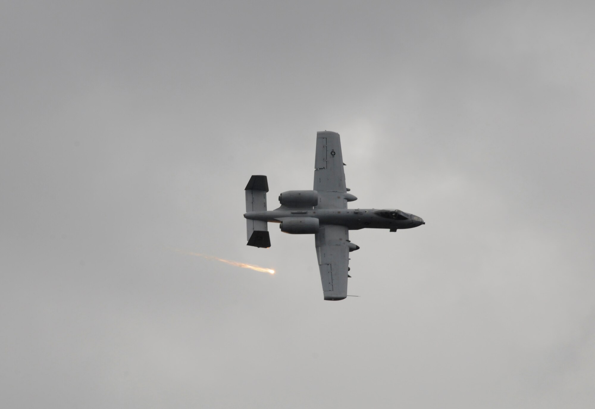 An A-10C Thunderbolt II “Warthog” with the 188th Fighter Wing, Arkansas Air National Guard conducts a strafing run at the 188th’s Detachment 1 Razorback Range during a Close-Air Support (CAS) training exercise with Joint Terminal Attack Controllers (JTACs). The JTACs are members of the19th Air Support Operations Squadron based in Fort Campbell, Ky. Razorback Range, located at Fort Chaffee Maneuver Training Center, Ark., is a key asset and currently is the best among all Air National Guard units nationwide in terms of proximity to the wing. Razorback Range’s proximity to Ebbing Air National Guard Base allows the 188th’s A-10s to be on the range just two minutes after takeoff, which makes the unit the most efficient A-10 wing in the ANG in terms of training costs. (U.S. Air Force photo by Capt. Heath Allen/188th Fighter Wing Public Affairs)