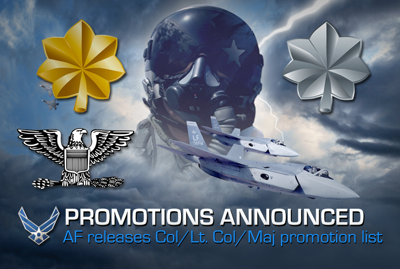 Air Force announces colonel, lieutenant colonel and major promotions