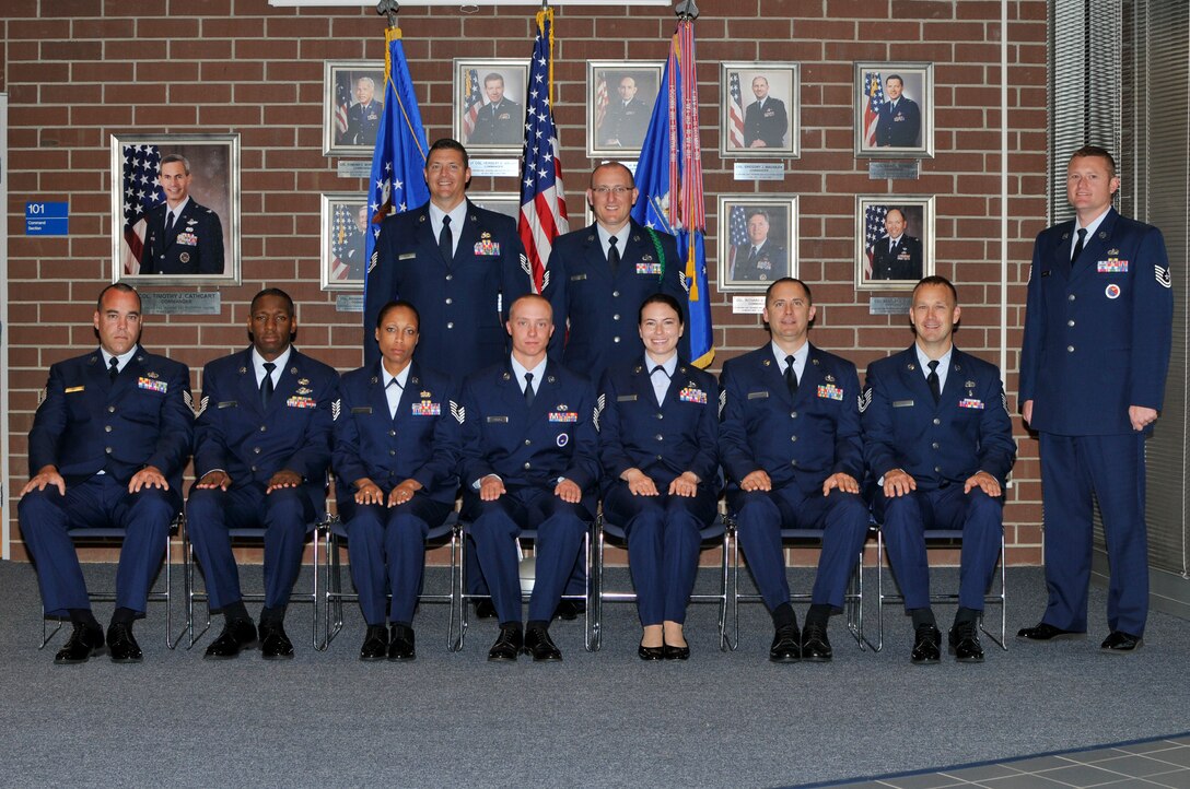 McGHEE TYSON AIR NATIONAL GUARD BASE, Tenn. - NCO Academy Class 11-8, L-Flight, gathers at The I.G. Brown Air National Guard Training and Education Center here, Oct. 17, 2011.  (U.S. Air Force photo by Master Sgt. Kurt Skoglund/Released)