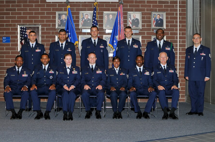 McGHEE TYSON AIR NATIONAL GUARD BASE, Tenn. - NCO Academy Class 11-8, K-Flight, gathers at The I.G. Brown Air National Guard Training and Education Center here, Oct. 17, 2011.  (U.S. Air Force photo by Master Sgt. Kurt Skoglund/Released)
