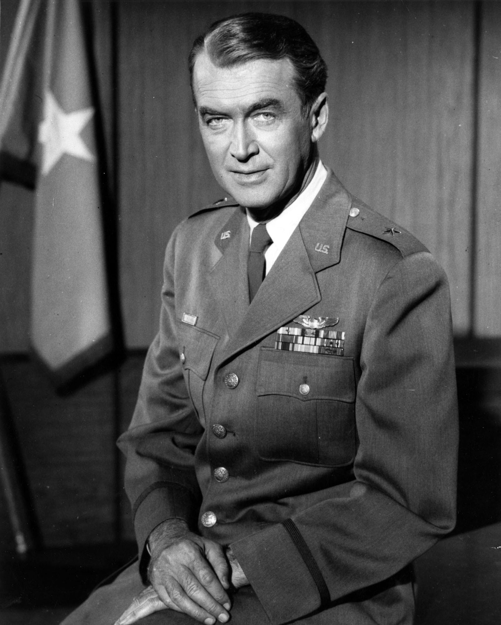 After leaving active duty in 1945, actor Jimmy Stewart remained active with the Air Force Reserve, rising to the rank of brigadier general.