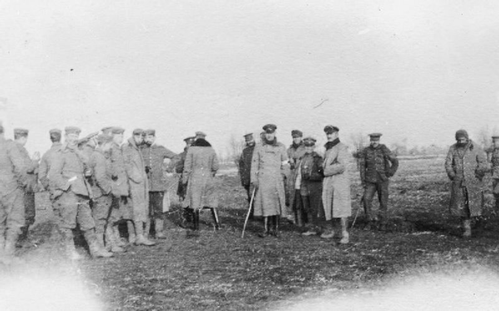British and German troops meet in No-Man's Land during the Christmas truce.
 (courtesy photo) 
