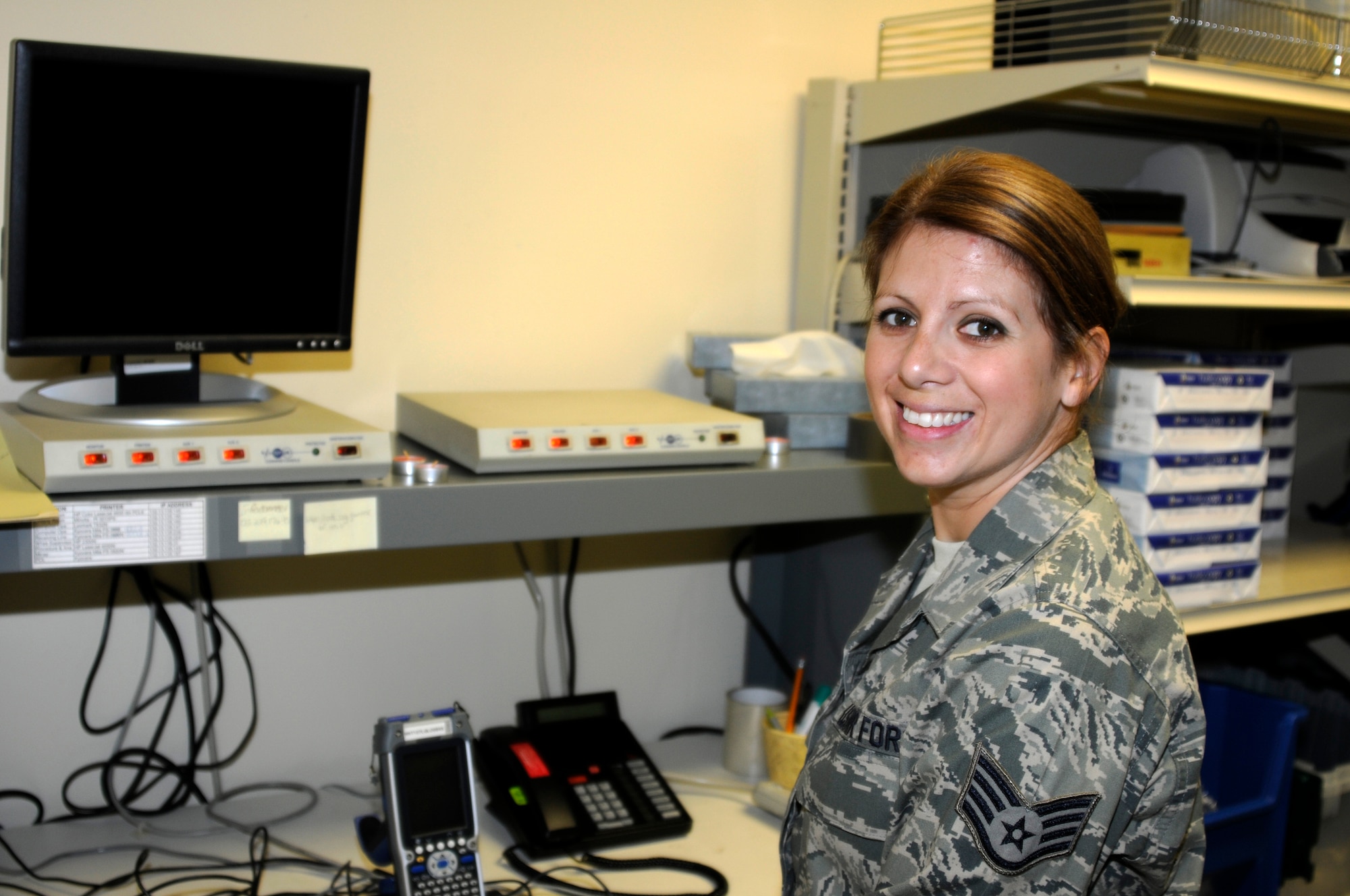 Staff Sgt. Jessica Wilson was named as the 188th Fighter Wing’s Flying Razorback spotlight for January 2012. Wilson is a member of the 188th Logistics Readiness Squadron. (U.S. Air Force photo by Airman 1st Class Hannah Landeros/188th Fighter Wing Public Affairs)