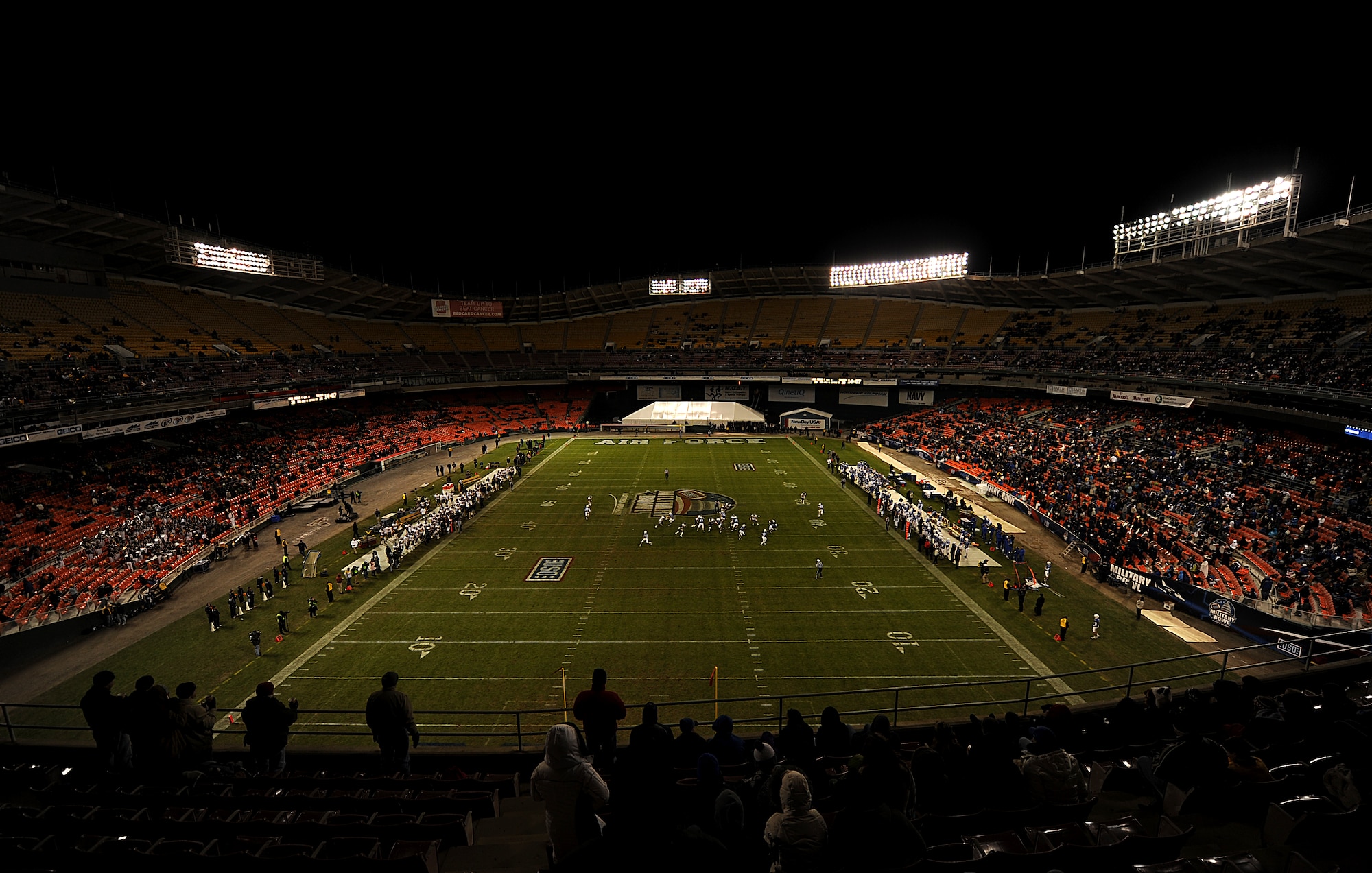 Fans watch the U.S. Air Force Academy vs.Toledo University football game on December 28, 2011 at RFK stadium for the 2011 Military Bowl. Toledo won the game with a 42-41 victory. (U.S. Air Force Photo by: MSgt Jeremy Lock) (Released)
