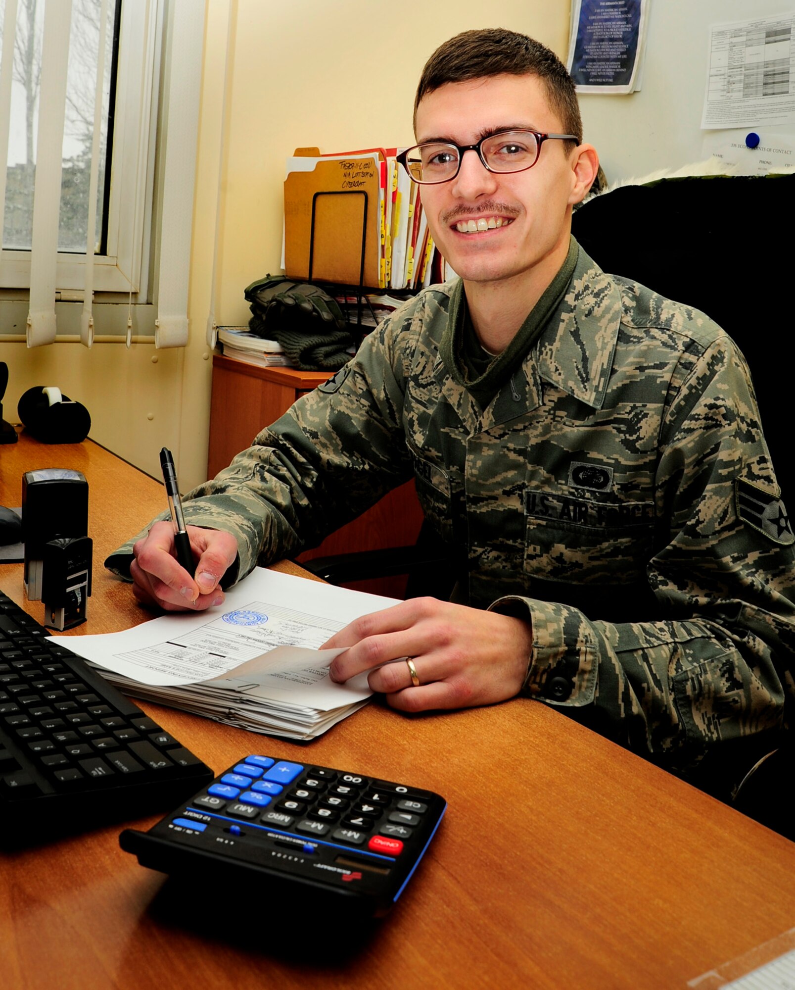 Senior Airman Bryce Pagel is a 376th Expeditionary Contracting Squadron contracting officer from Grand Forks Air Force Base, N.D. He is a native of Houston, Texas. (U.S. Air Force Photo/Staff Sgt. Angela Ruiz) 