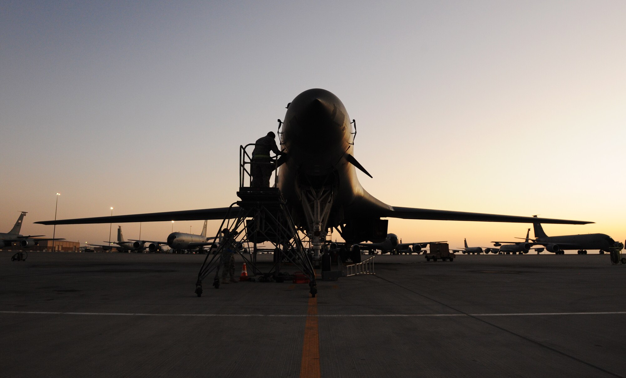SOUTHWEST ASIA -- Airman 1st Class Jamal Browne, 34th Expeditionary Aircraft Maintenance Unit avionics specialist and native of Los Angeles, fixes avionics equipment on a B-1B Lancer here Dec. 29, 2011. Avionics specialists are trained to troubleshoot and repair avionics flight equipment to ensure proper communication and functionality in flight. Browne is deployed from Ellsworth Air Force Base, S.D. (U.S. Air Force photo/Staff Sgt. Nathanael Callon)