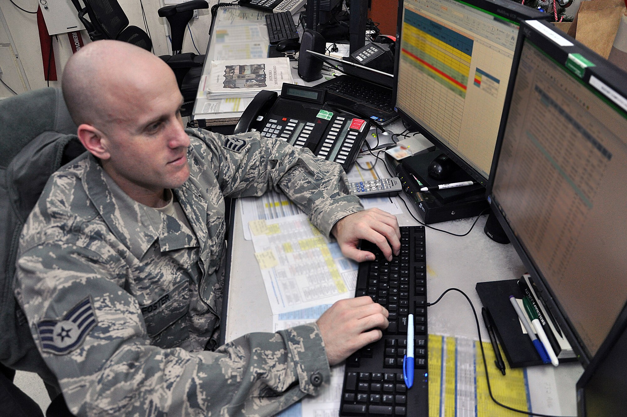 Staff Sgt. Jason Foster, 386th Air Expeditionary Wing, is the Rock Solid Warrior for Dec. 30.  He is a Command Post controller deployed from the 7th Bomb Wing, Dyess Air Force Base, Texas.  (U.S. Air Force photo/Tech. Sgt. Stacy Fowler)