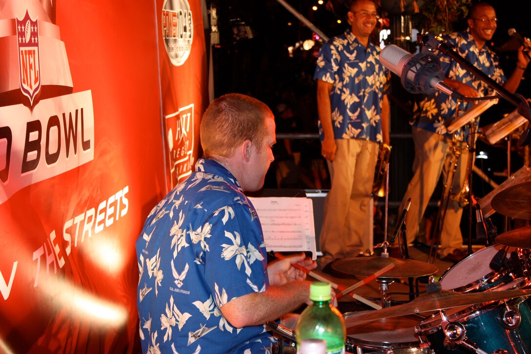 The USAF Band of the Pacific- Hawaii performs at the 2011 NFL Pro Bowl All Star Block Party Waikiki.