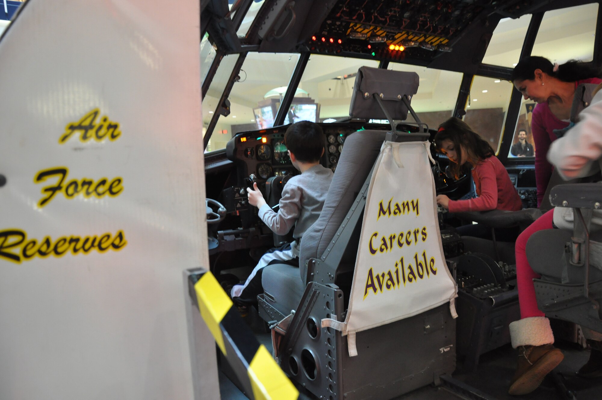 A C-130 cockpit on display at the Mall of America.(Air Force Photo/Tech. Sgt. Bob Sommer) 
